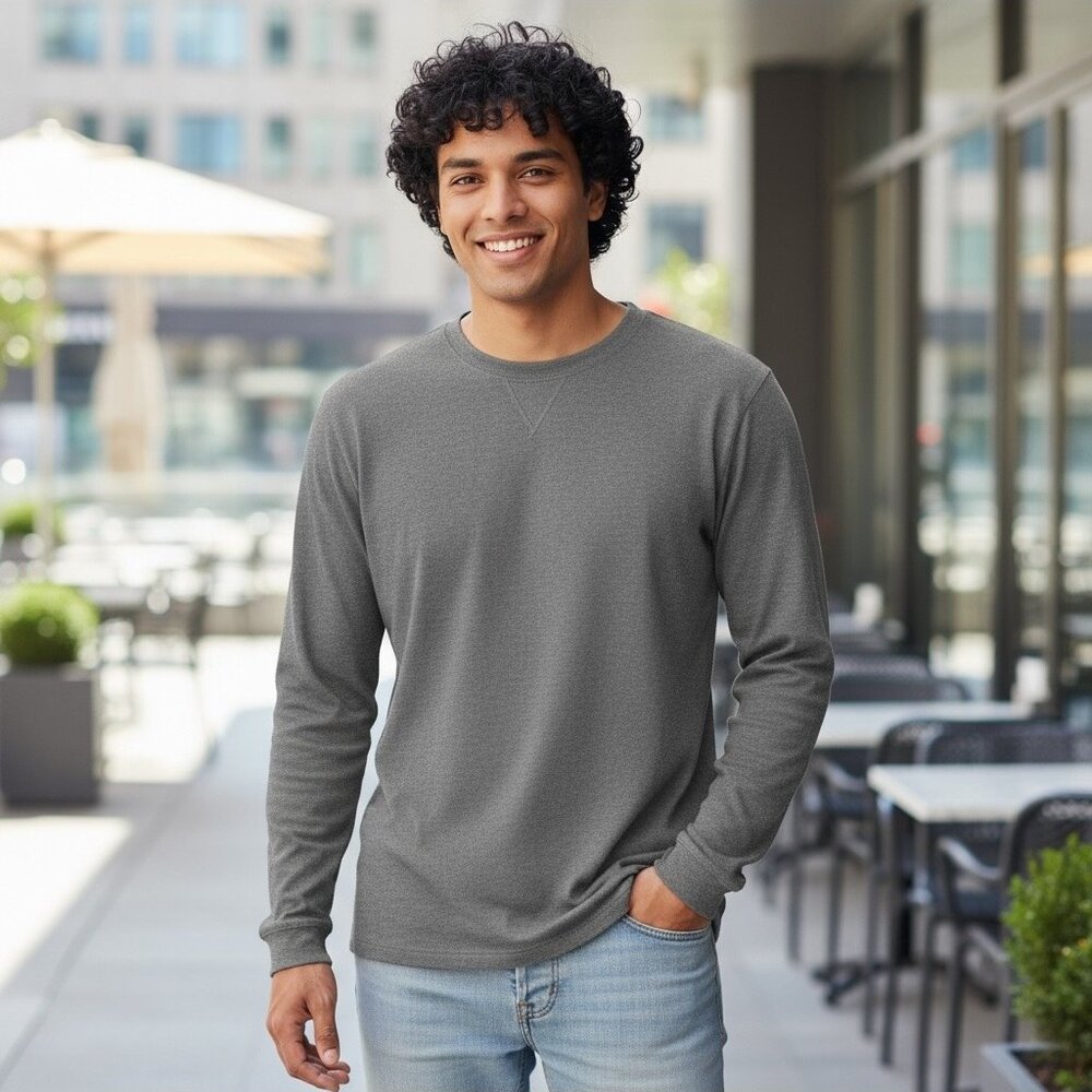 Alpine Lakes Mens Long Sleeve Thermal Shirt 2X NWT Grey Heather Athleisure - Picture 2 of 10